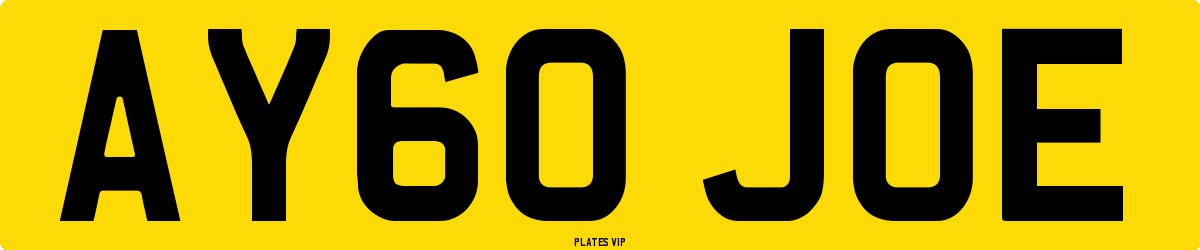 AY60 JOE Number Plate