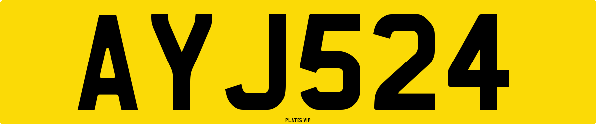 AYJ524 Number Plate