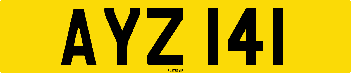 AYZ 141 Number Plate