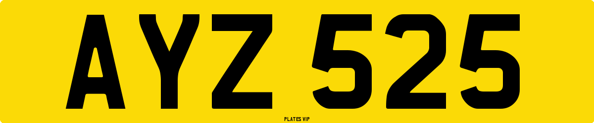 AYZ 525 Number Plate