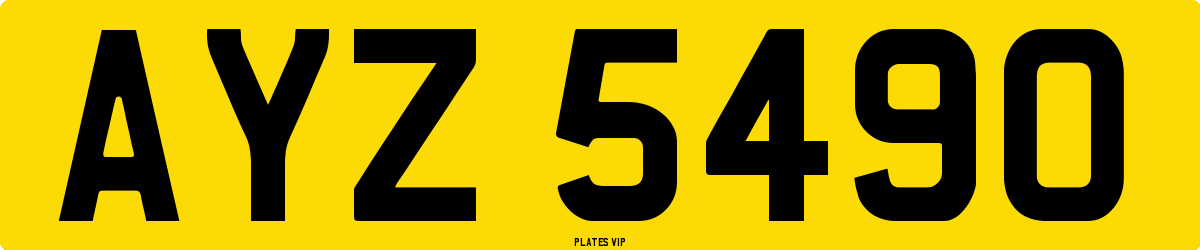 AYZ 5490 Number Plate
