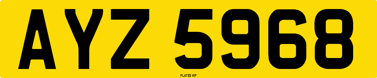 AYZ 5968 Number Plate