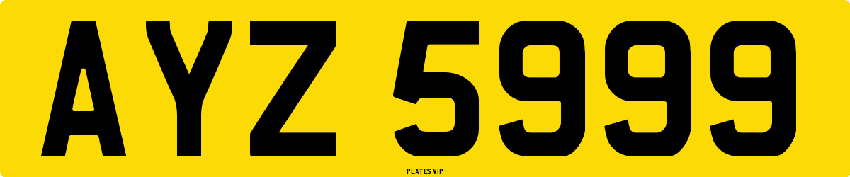 AYZ 5999 Number Plate