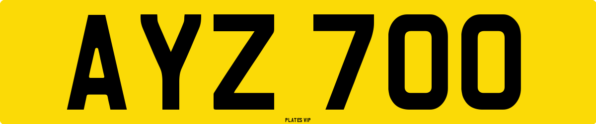 AYZ 700 Number Plate