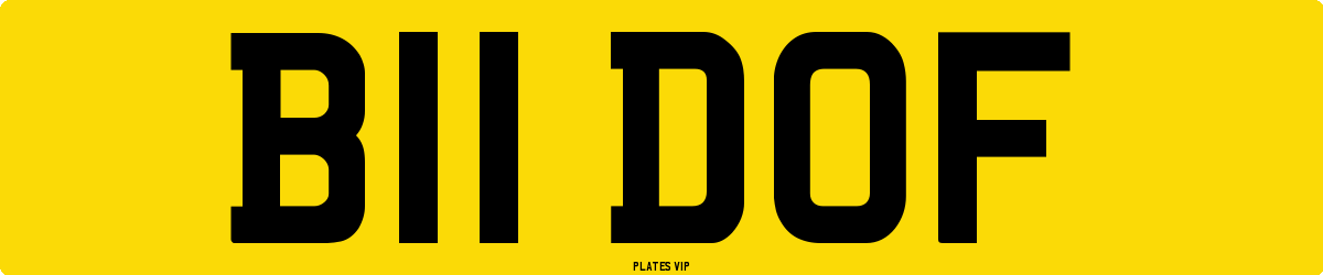 B11 DOF Number Plate