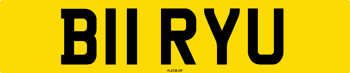 B11 RYU Number Plate