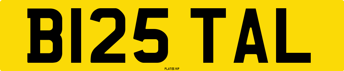 B125 TAL Number Plate