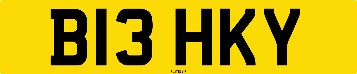 B13 HKY Number Plate