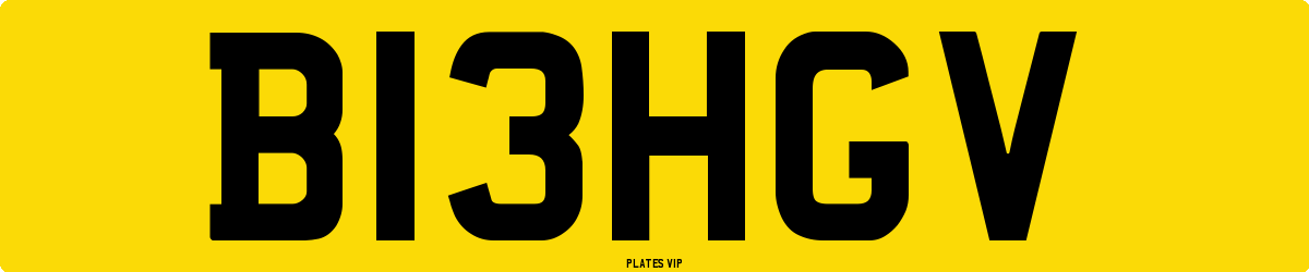 B13HGV Number Plate