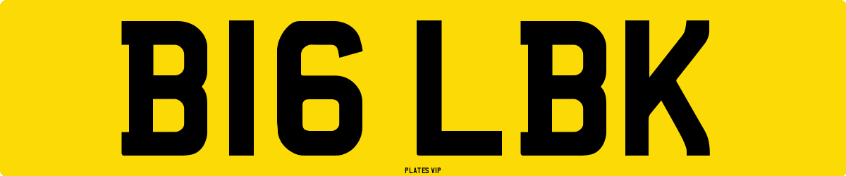 B16 LBK Number Plate