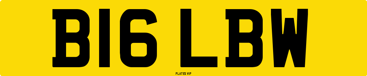 B16 LBW Number Plate