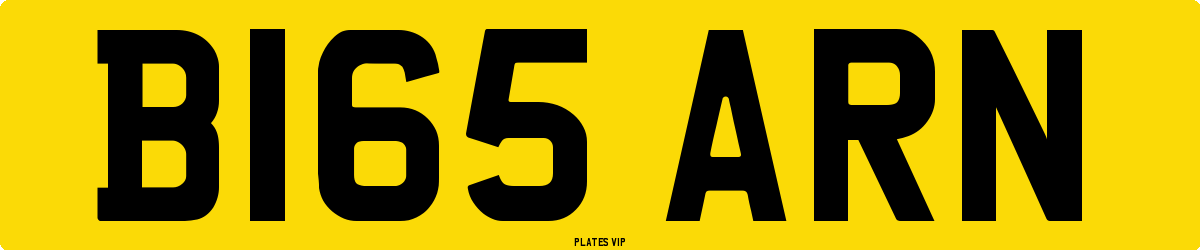 B165 ARN Number Plate