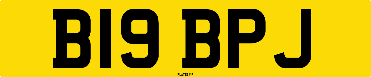 B19 BPJ Number Plate