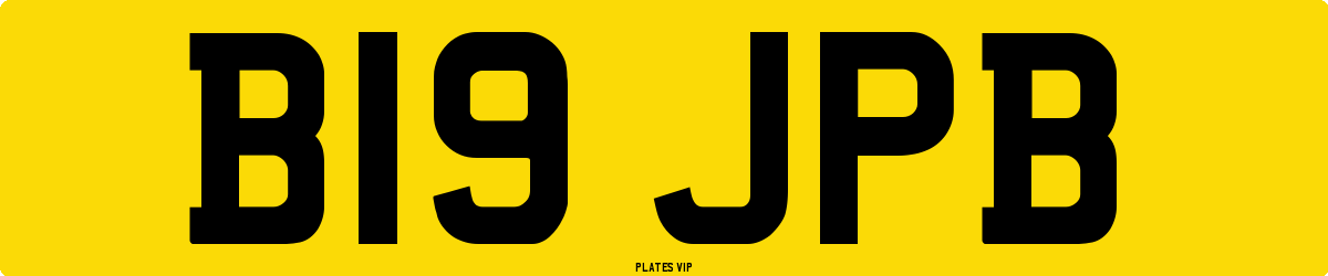 B19 JPB Number Plate