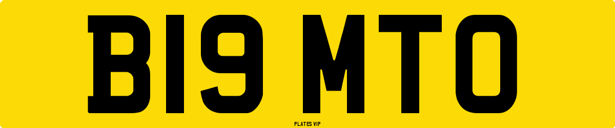 B19 MTO Number Plate