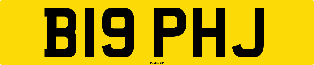 B19 PHJ Number Plate