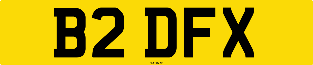 B2 DFX Number Plate