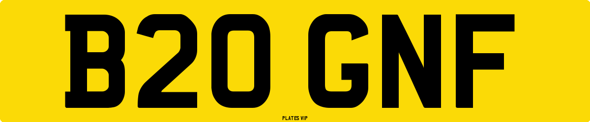B20 GNF Number Plate