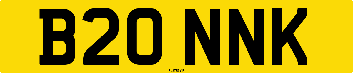 B20 NNK Number Plate