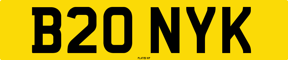 B20 NYK Number Plate
