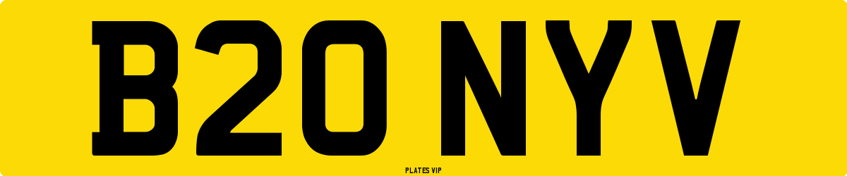 B20 NYV Number Plate