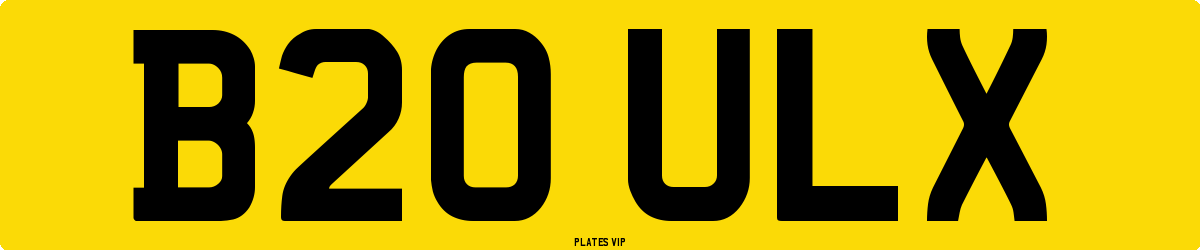 B20 ULX Number Plate