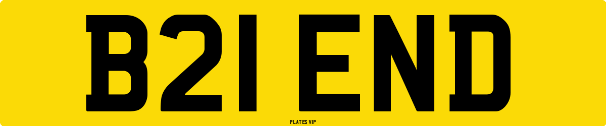 B21 END Number Plate