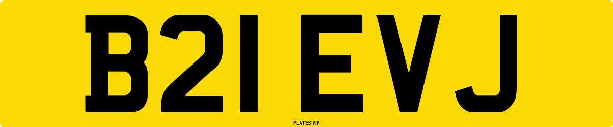 B21 EVJ Number Plate