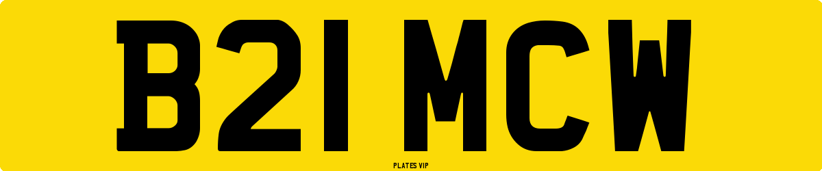 B21 MCW Number Plate
