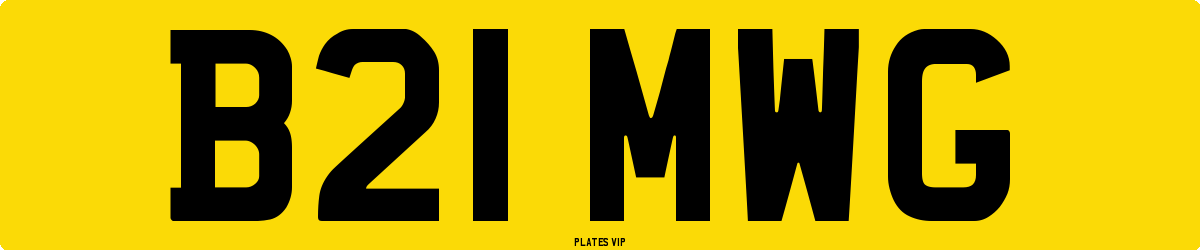 B21 MWG Number Plate