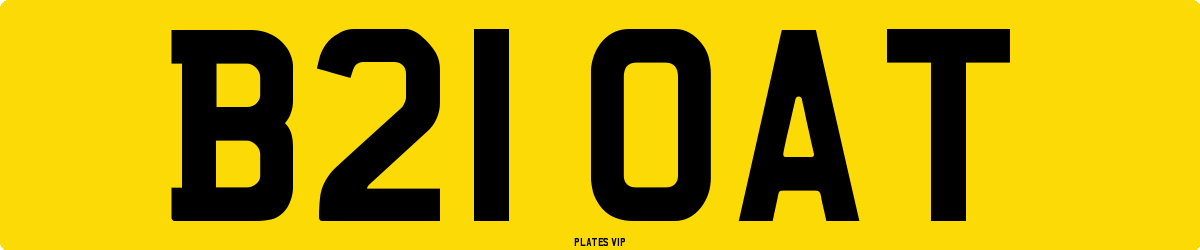 B21 OAT Number Plate