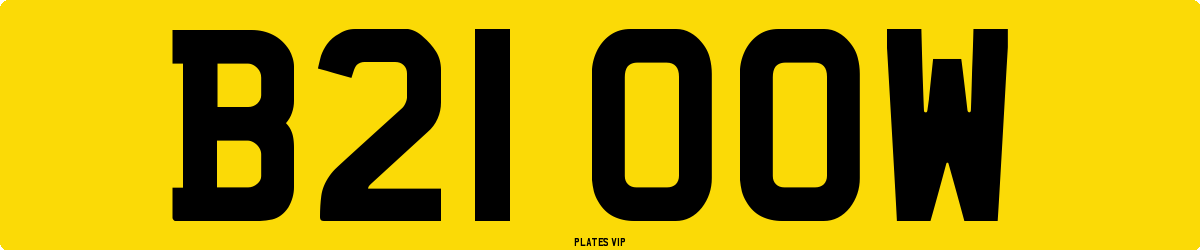 B21 OOW Number Plate