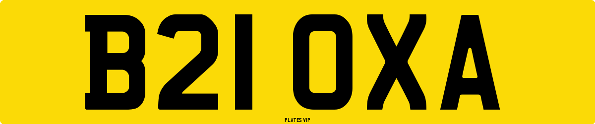 B21 OXA Number Plate