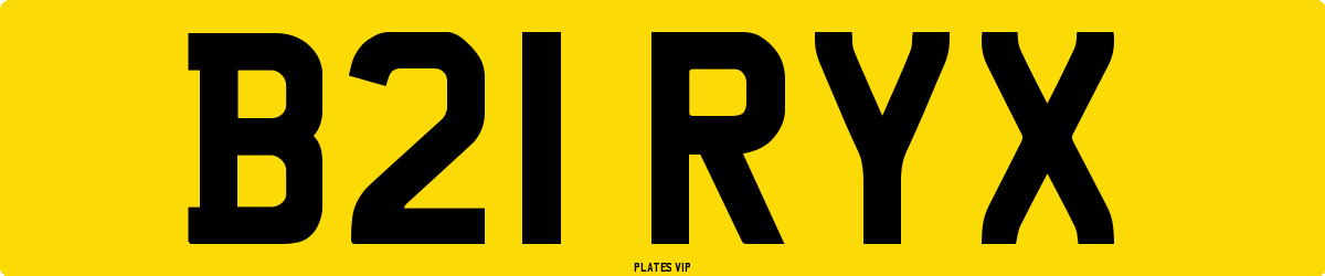 B21 RYX Number Plate