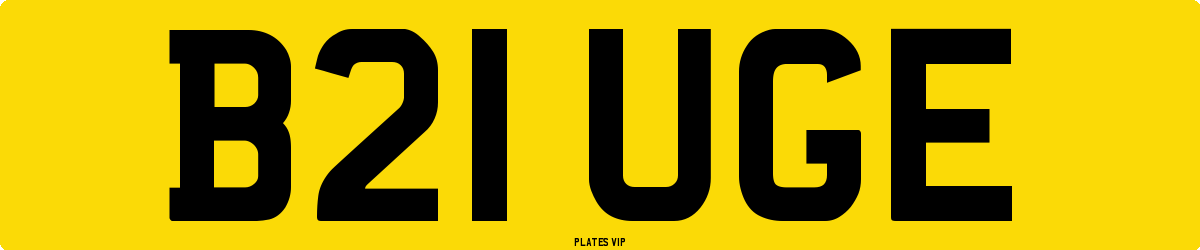 B21 UGE Number Plate