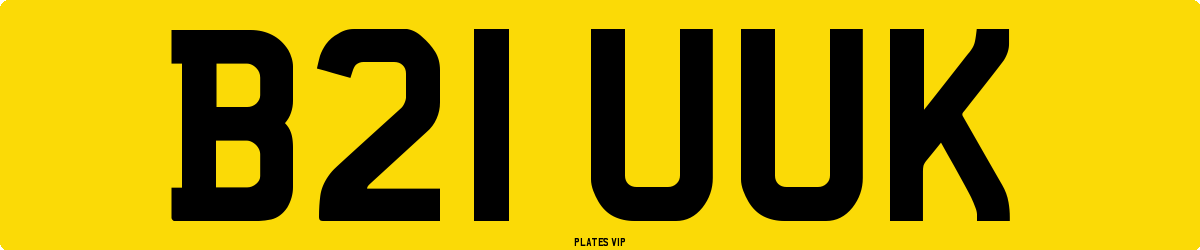 B21 UUK Number Plate