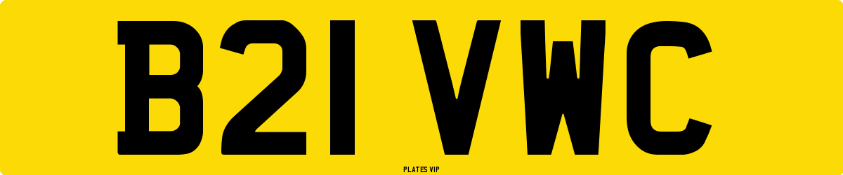 B21 VWC Number Plate