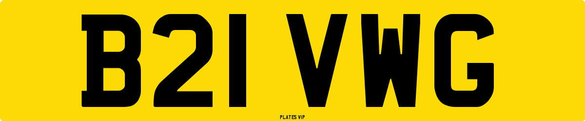 B21 VWG Number Plate