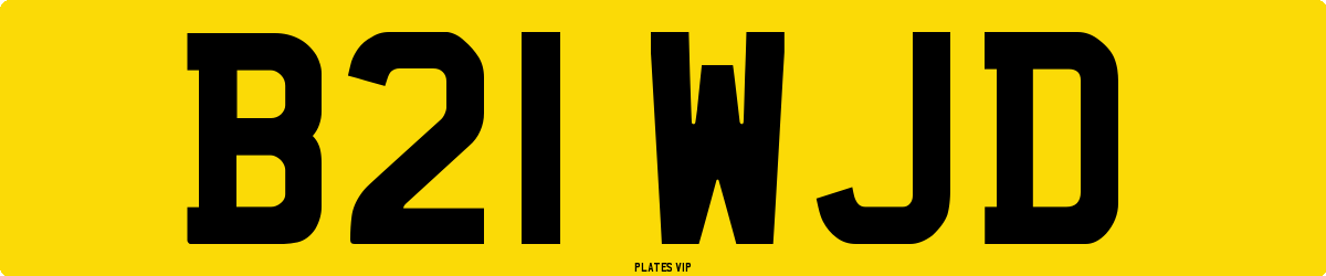B21 WJD Number Plate