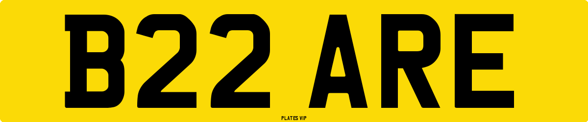 B22 ARE Number Plate