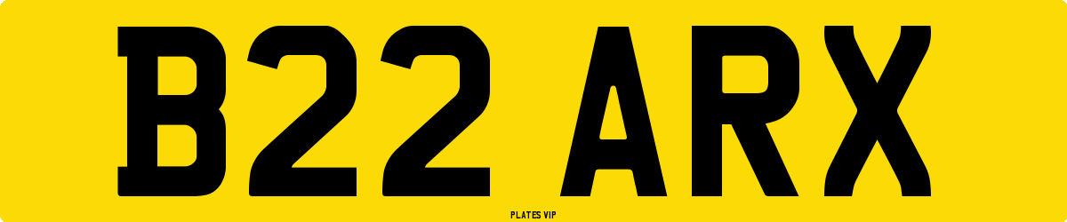 B22 ARX Number Plate