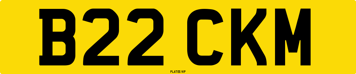 B22 CKM Number Plate