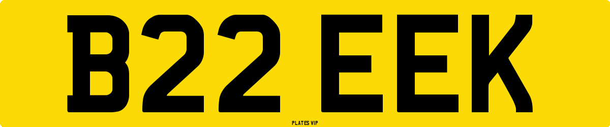B22 EEK Number Plate