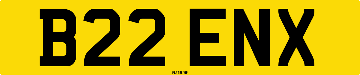 B22 ENX Number Plate