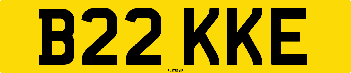B22 KKE Number Plate