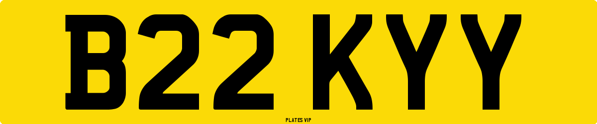B22 KYY Number Plate