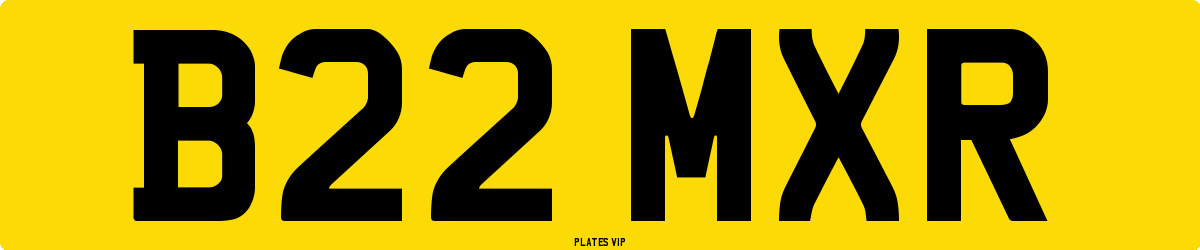 B22 MXR Number Plate