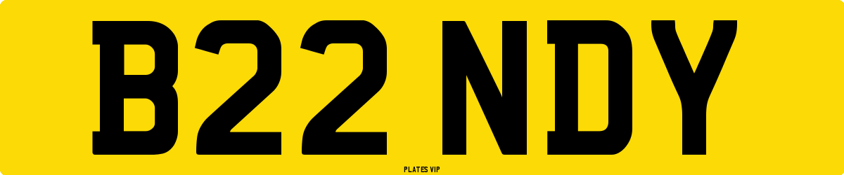 B22 NDY Number Plate