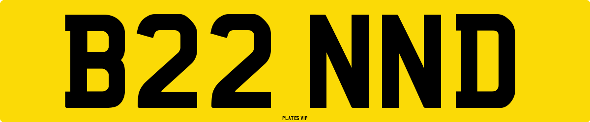 B22 NND Number Plate