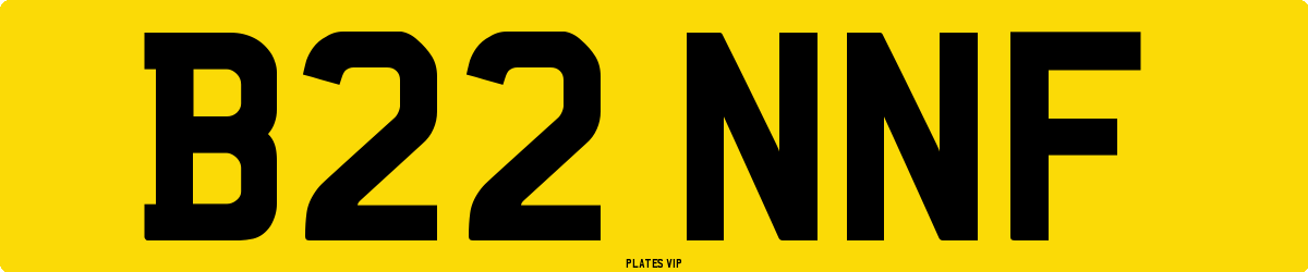 B22 NNF Number Plate